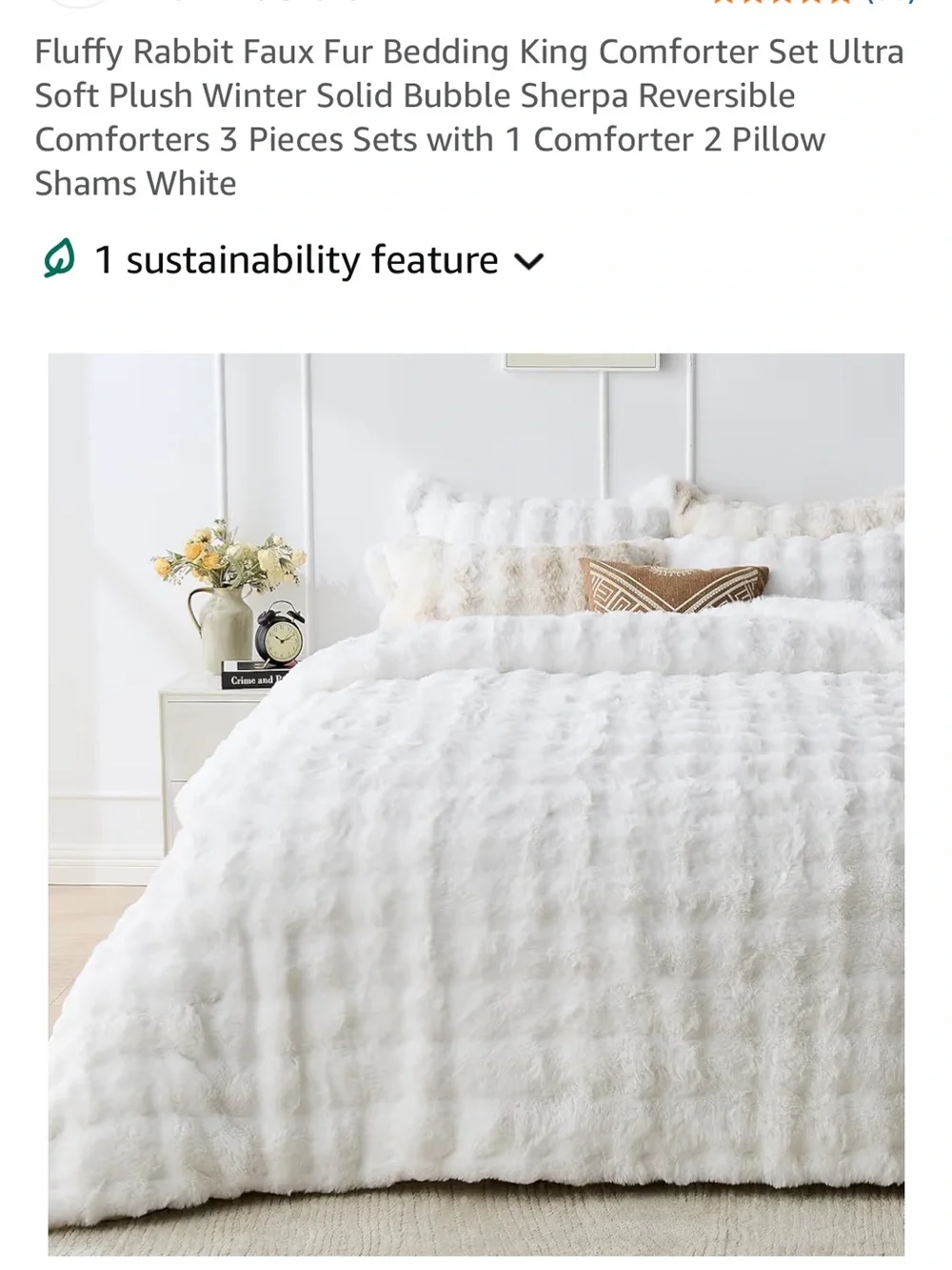 Beige Fluffy Faux Fur Comforter Set - Cozy Luxury Bedding